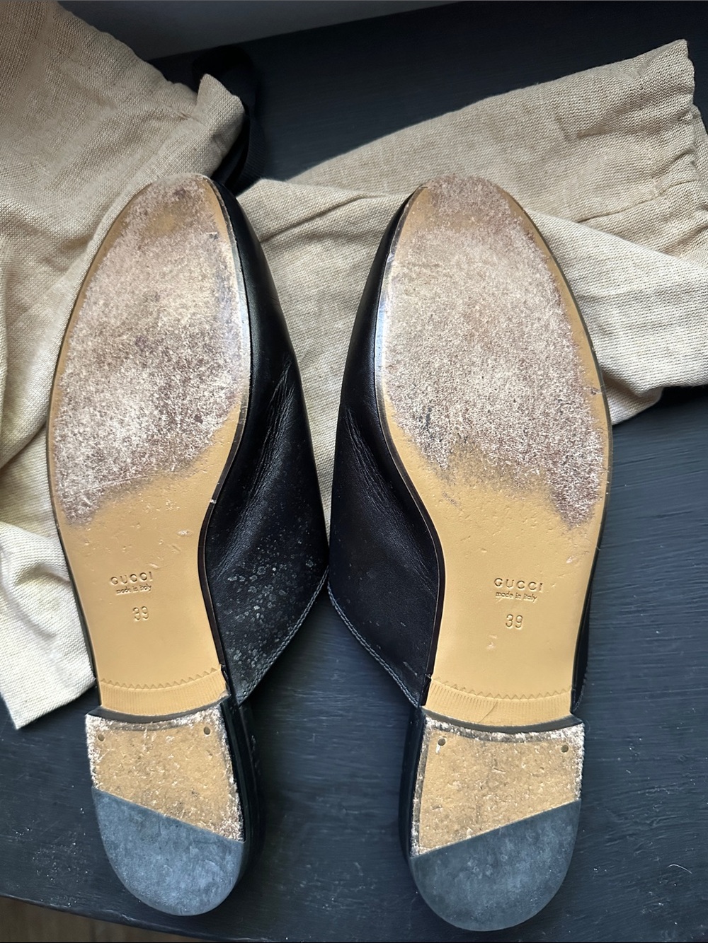 Gucci Black Leather Horsebit Mule Slides - Picture 3 of 3